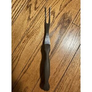 Cutco 1026 USA Turning Meat Fork 5" Blade Brown + Red/Orange Swirl Handle